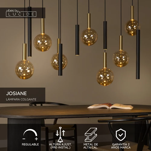 Lucide JOSIANE - Lámpara colgante - 7xG9 - Negro | Vibes - USP